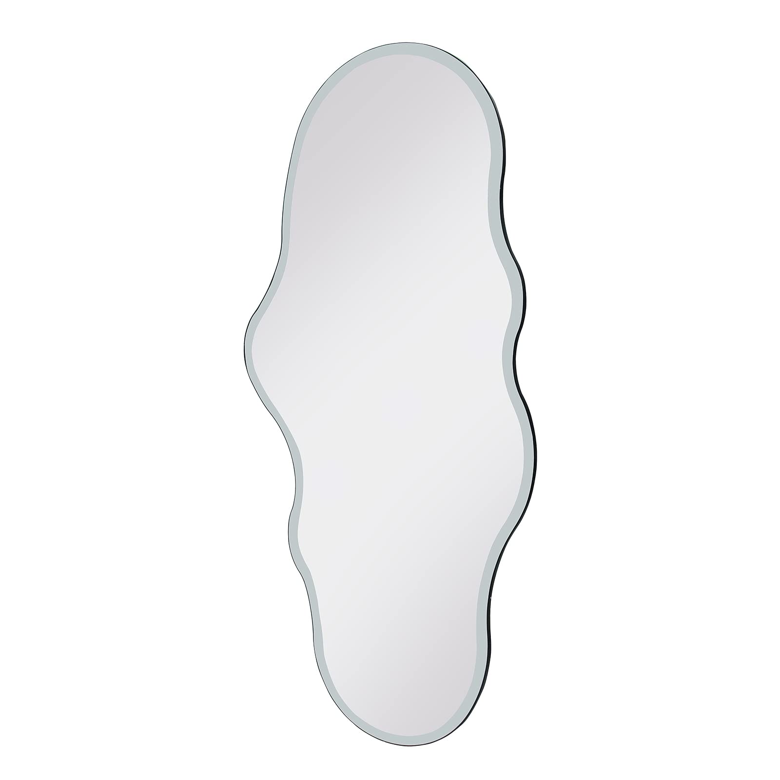 BST FURNH Espejo de Cuerpo Entero sin Marco, 120 x 59 cm, Forma Irregular, Blanco - para Dormitorio, baño, salón, tocador y Pared