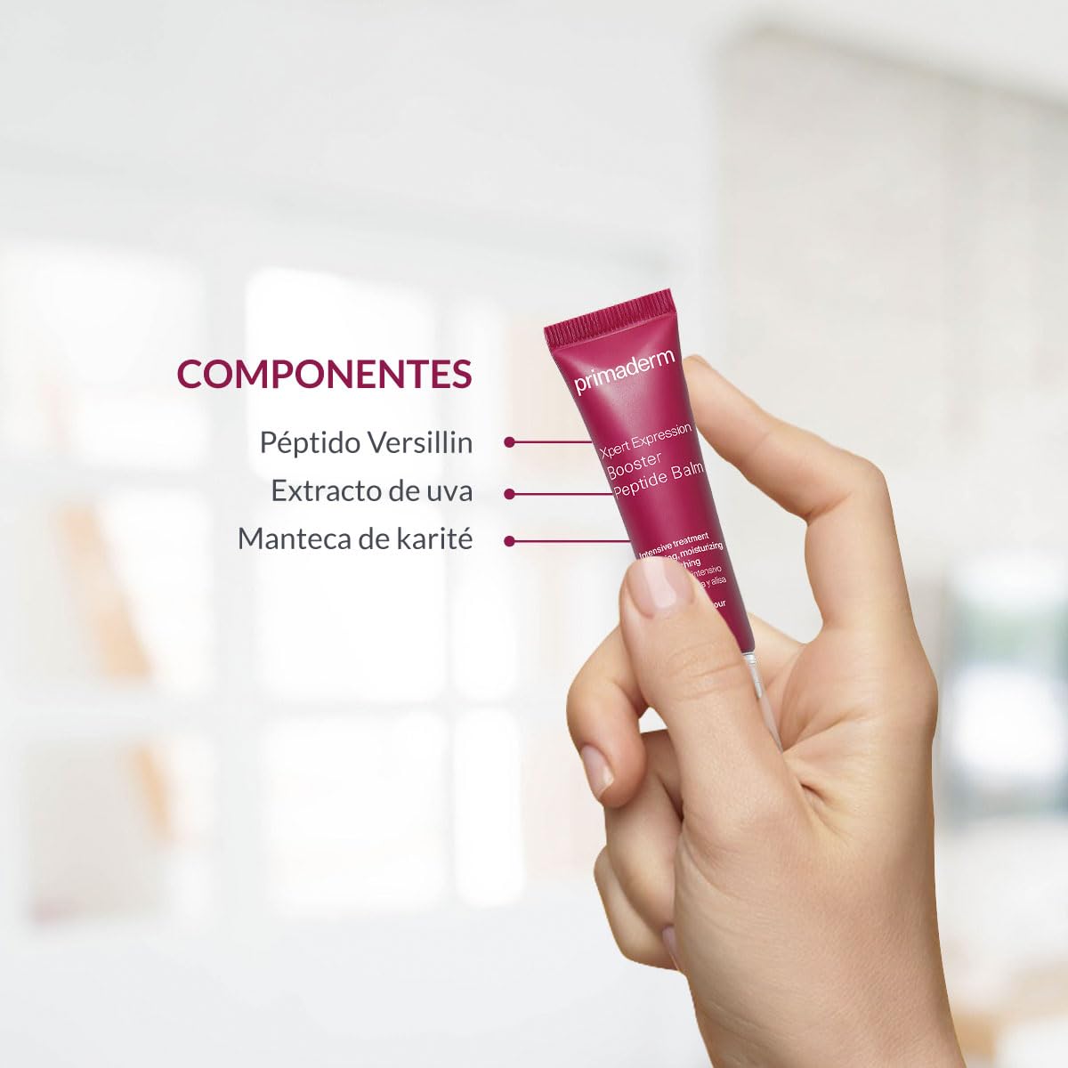 PRIMADERM – XPERT Expression Booster Peptide Balm 10 ml | Bálsamo voluminizador y rellenador de labios | Suaviza arrugas del contorno | Estimula ácido hialurónico | Hidratación intensa y firmeza