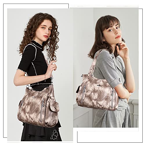 Image of Angel Kiss Handbags for Womens Top-Handle Hobo Purse Roomy Casual Shoulder Bags PU Tote Satchel Purse for Women