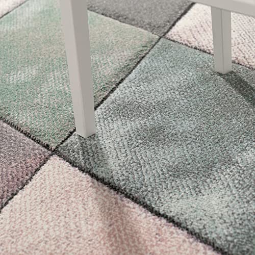 Tapete de sala Paco Home colores pastel y patrón 3D miniatura 3
