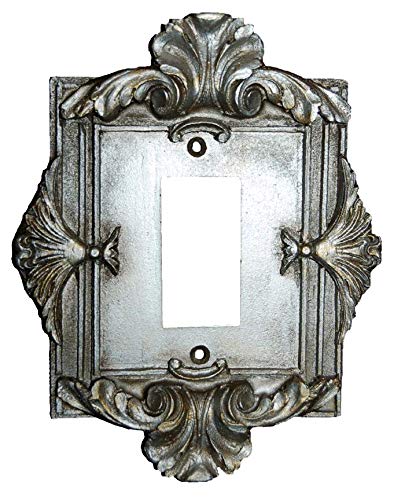 Florentine Single Dimmer Switch Plate in Gilt Silver Finish
