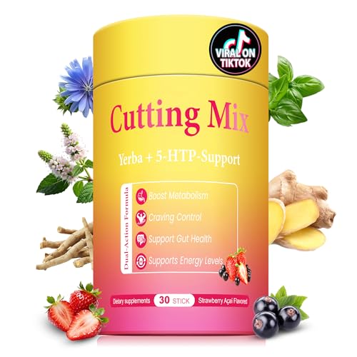 BOSNETHUINH Cutting Drink Mix Berberine Chromium 5-HTP Yerba Mate FOS & Magnesium | Supports Satiety Signaling Energy & Gut Health | Strawberry Aa Flavor 30 Sticks