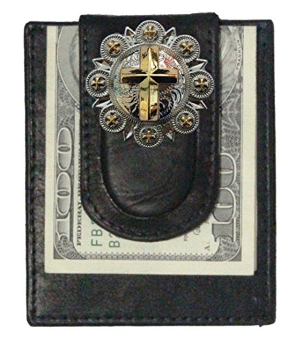 Custom Gold Cross Paul and Taylor Money Clip Wallet Black