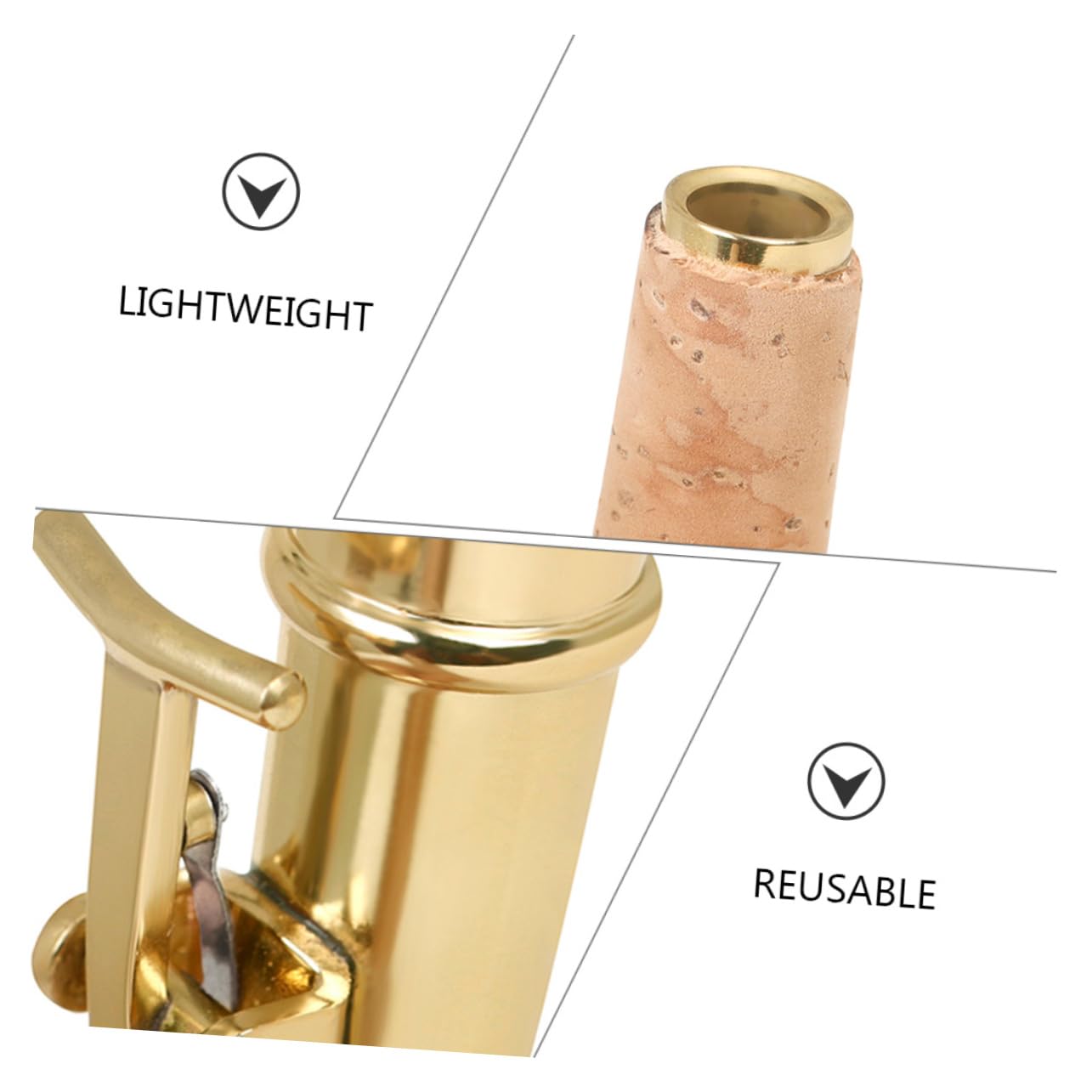 HEMOTON 1set Collo Per Ottone Con Fodere Collo Dritto e Per Soprano Saxophone Accessori Per Musicisti e Amanti Del Jazz