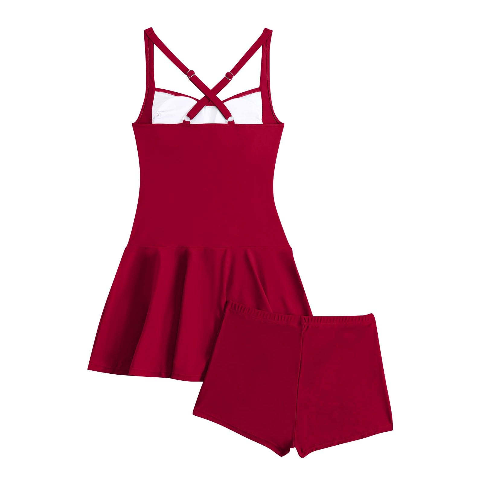 Generico Costume Donna Due Pezzi Push Up Tankini Mare Curvy Women's Solid Color Slit Skirt Plus Size Swimsuit Briefs Swimsuit Costumi da Mare Donna Costume Due Pezzi Fascia
