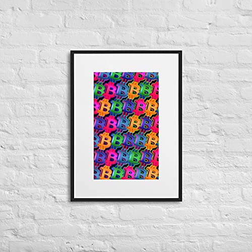 Affiche Bitcoin encadrée poster crypto-currency blockchain mat