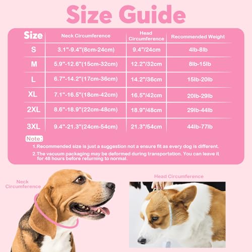 Image of IDOMIK Dog Recovery Collar, Waterproof Soft Dog Cone After Surgery, Comfy Protective Elizabethan Collar Alternative for Dogs Cats, Adjustable Pet Neck Donut Cone Anti-Licking Biting Wounds,RoseRed,3XL