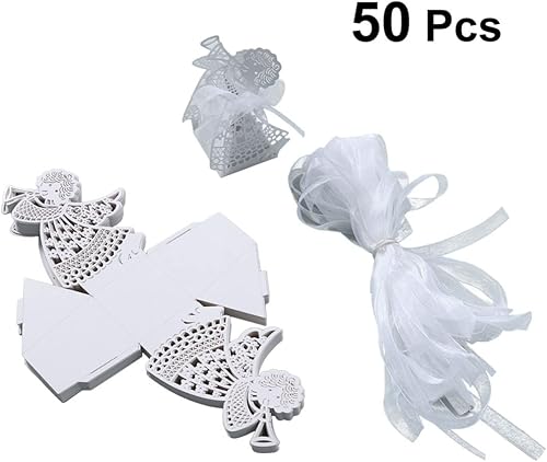 Miniatura 3 de Caja de 50 cajas de regalo cortadas con forma de niña para despedida de soltera, fiesta de cumpleaños, ceremonia de graduación, recuerdo de boda