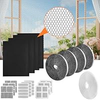 Samulee 4Stk Fliegengitter Fenster Insect Stop, Insektenschutz Fenster Mit Klettverschluss 1.3m * 1.5m, Bildschirmfenster reparieren für Fenster schützen die Familie vor Insekten