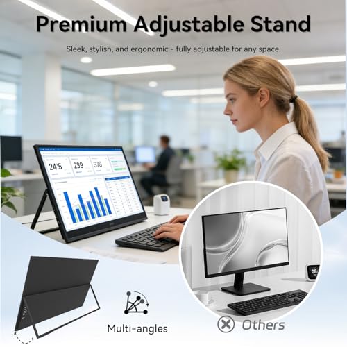 Image of 23.8 inch Portable Monitor, Ultra HD 3840x2160 IPS Display, 100% sRGB,Portable Monitor for Laptop, Plug & Play,Large Portable Monitors are Better Suited for Watching World Cup Matches.