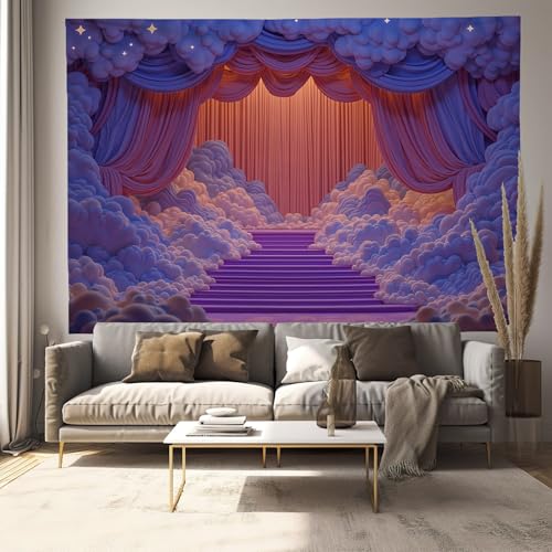 Tapisserie murale pour créer une ambiance cloud stage lumineuse en chambre ado