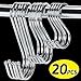 NevStp 20/10pcs S-Shaped Hook Stainless Steel Multi-Function Hanging Hooks Household Kitchen Bathroom Clothing Hanger Organizer Tools,9.0cm,10 pcs