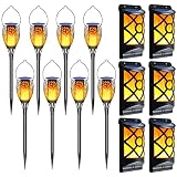 LazyBuddy Solar Flame Lights Outdoor, Solar Torch Light with Flickering Flames, Waterproof Auto On/O