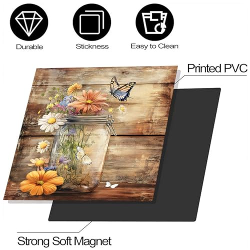 Image of BVBOX Dishwasher Magnet Cover 23 inchx26 inch, Reusable Magnetic Refrigerator Covers, Dishwasher Magnets Decorative Cover Fridge Door Skin Panel Stickers for Home Kitchen Appliance,Flower Arrangement