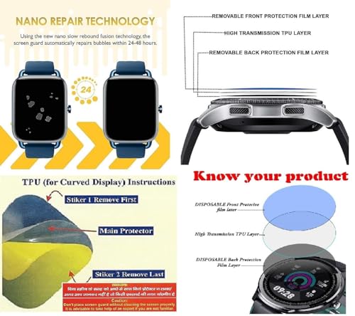 Image of ScreenGuard Compatible With Garmin Instinct 2X Solar Smartwatch, Edge to Edge TPU Fiber Screen Protector not a Tempered Glass (Pack of 2)