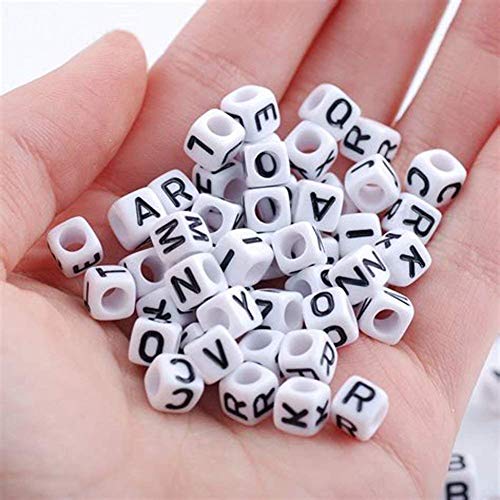 800 Stks 4 Kleur Acryl Alfabet Letter Kralen A-Z Cube Kralen met 1 Draad Cutter 1 Zwart Koord en 1 Zijde Draad voor… - Image 8