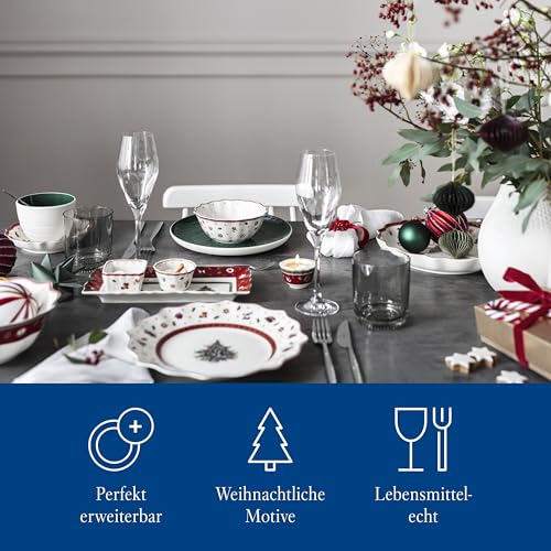 Villeroy & Boch - Toy's Delight Dip Set 4 Teilig, Servierplatte mit Schälchen, Dipschälchen Set Weihnachten, Tischdekoration Toys, Serviertablett, Schalen, Weihnachtsgeschirr, Premium Porzellan