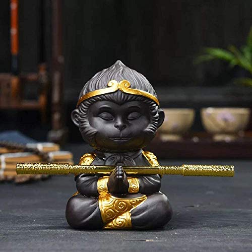Generic Chinese Purple Clay Kung Fu Tea pet Set Monkey King TeaPet for Home Tea Tray Decoration, D Mini