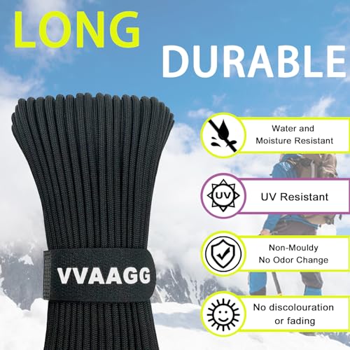 Vvaagg BLACK Rope - 100Ft Climbing Utility Cord thumb #3