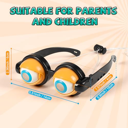 2PCS Funny Glasses for Adults Crazy Eye Glass Googly Eye Glasses Adult Size Silly Sunglass With Blinking Eyeball On Them Novelty Eyeglasses for Kids Hilarious Gag Gifts Prank Stuff Goofy Glasses Joke