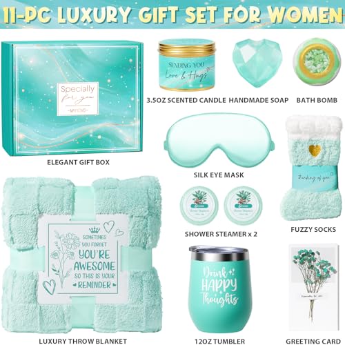 Birthday Gifts for Women, Self Care Gifts Get Well Soon Gifts Basket for Women, Ocean Relaxing Spa Gifts Care Package w/Luxury Blanket, Unique Gifts for Mom Mother Her Wife Girlfriend Friend Sister - Image 3
