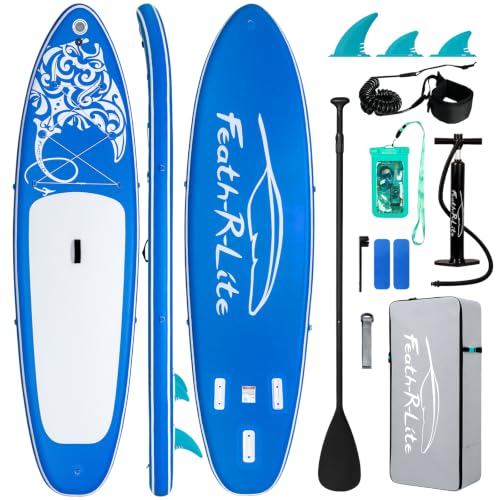 FEATH-R-LITE Inflatable Paddle Board Stand Up Paddleboards for Adults SUP with Premium Accessories...