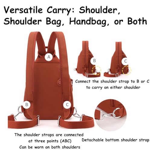 Waterproof 2-Way Commuter Bag, Large Capacity Oxford Convertible Shoulder Travel Bag, Sling Backpack for Work, Travel2