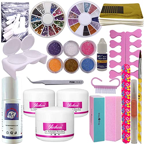 Warm Girl Kit de Uñas Acrílicas Uñas Postizas Kit Completo Accesorio para Manicura Limas de Uñas Máquina de Taladro de Uñas Portátil Herramiento para DIY Uñas Arte