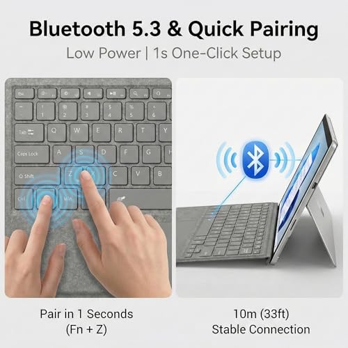 Teclado Bluetooth Surface Pro 7 cubierta ultrafina con retroiluminación LED multigestos 3