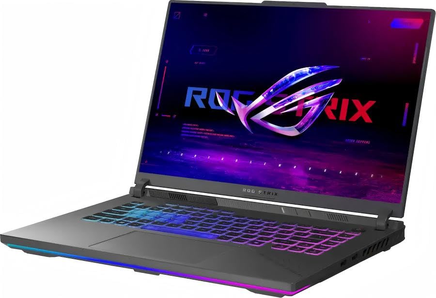 Image of ASUS ROG Strix G16 Gaming Laptop, NVIDIA RTX 5070 Ti 12 GB, 16 inch WUXGA 165Hz G-SYNC Display, AMD Ryzen 9 8940HX (16-Core, up to 5.3 GHz), 64 GB DDR5 5600 MHz, 4 TB SSD, 4-Zone RGB, Windows 11 Pro