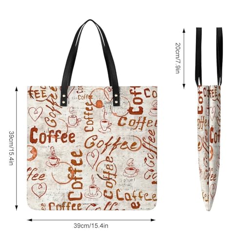 Tote bag pour voyage et grand sac à main shopper 39x39cm couleur café - 4