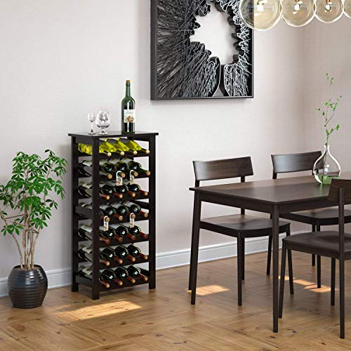 Soporte para botellas de vino modular de bambú, 28 botellas miniatura 6