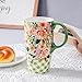 Topadorn Ceramic Coffee Travel Mug with Lid and Handle, 17 Oz Ceramic Latte Teacup with Color Box, Splash Resistant Lid - To Go Tumbler for Car Cup Holder