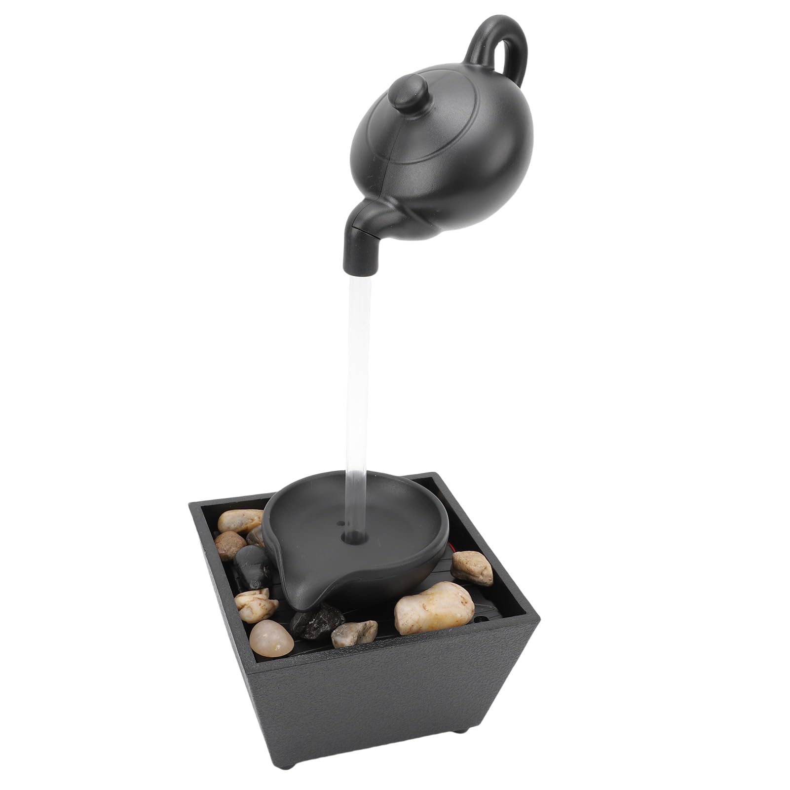 Fuente de agua flotante Kikumi con cascada de mesa y luces LED para decoración de interiores