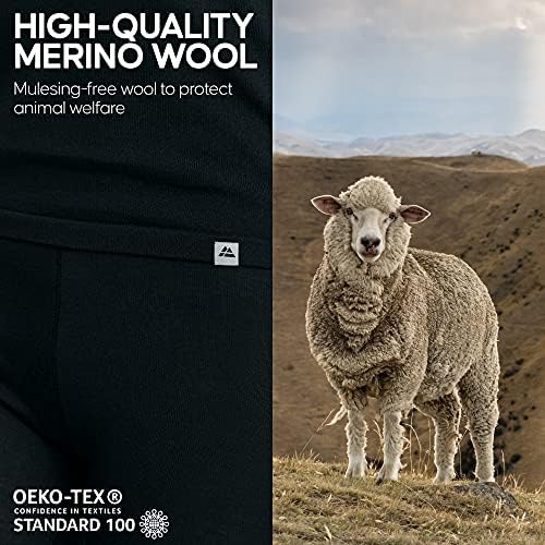 DANISH ENDURANCE Merino Wool Base Layer Shirt for Women, Thermal Long