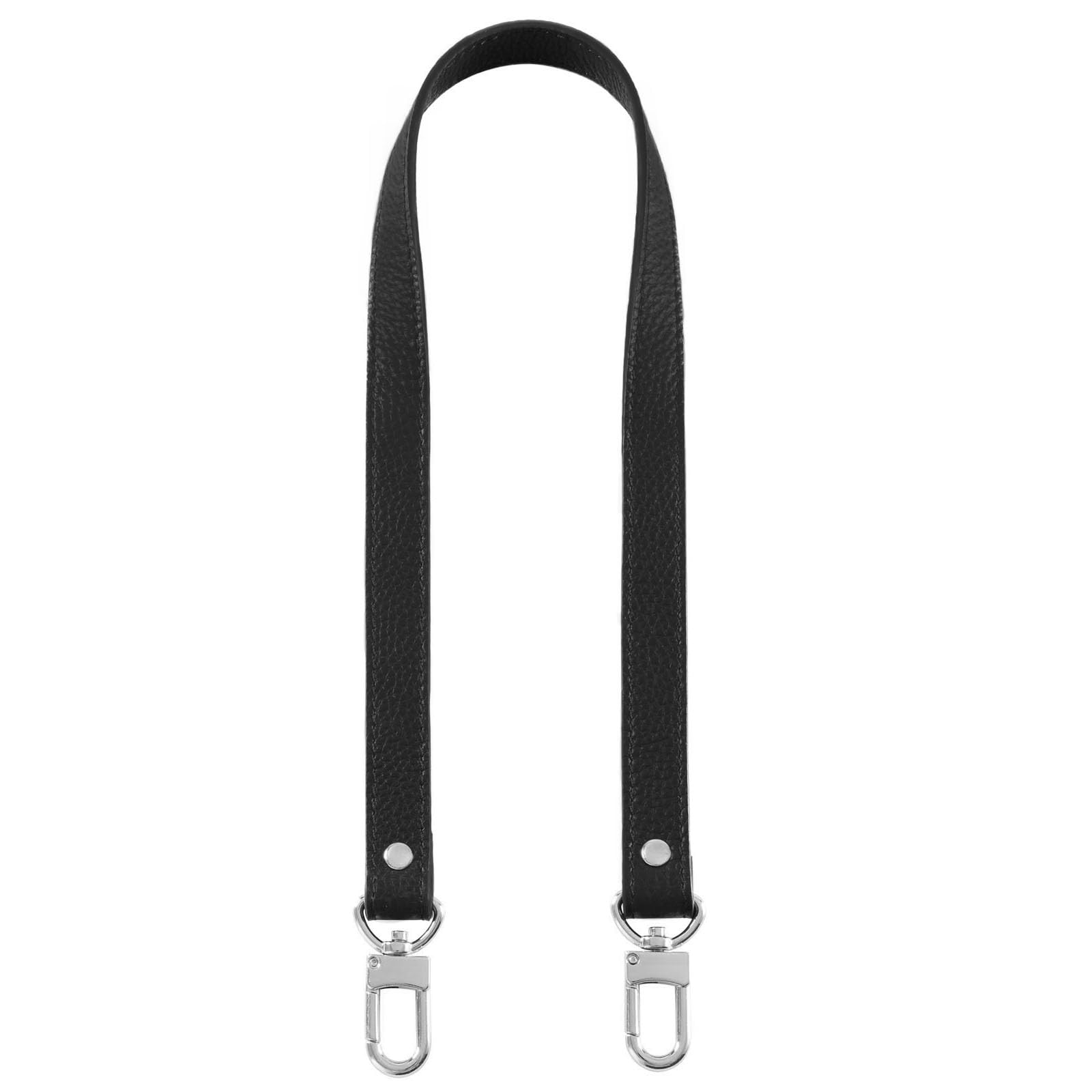 VanEnjoy Full Grain Leather Shoulder Strap Replacement with 2 Square Locks -Extended Version(Black-Silver Metal) โ image 1
