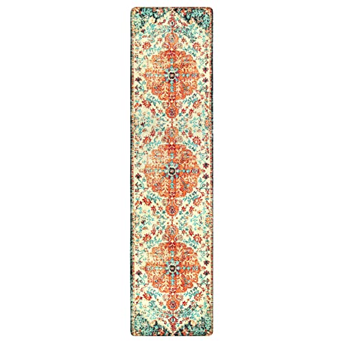 Lahome Bohemian Floral Medallion Runner Rug - 2'6" X 10' Hallway Rug Runner Soft Washable Non-Slip Stair Runner Mat, Distressed Indoor Accent Carpet Runner For Kitchen Laundry Room Entryway #TOP6