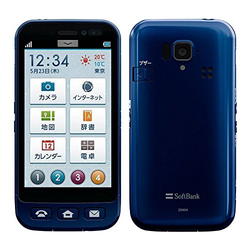 Amazon | softbank 204SH シンプルスマホ ネイビー | 携帯電話本体