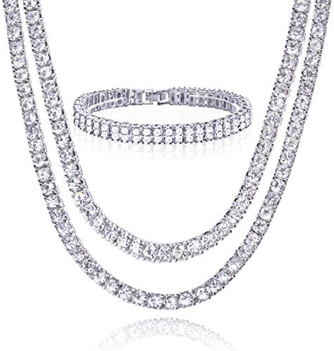 Silver Plated Double Tennis Chain 