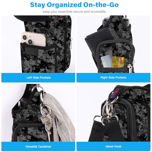 Image of icolor Magnetic Gym Bag Water Bottle Holder with Phone Pockets,5 Built-in Magnets Gym Magnetic Bag Pouch Attach to Fitness Equipment,Diameter 3.9 inch Bottle Carrier Sling Bag