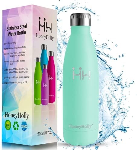 HoneyHolly Stainless Steel Water Bottle, 750ML BPA Free Double Walled Vacuum, Insulated water bottle, 12 Hours Hot / 24 Hours Cold, Flask Water Bottle for Sports Reusable Leakproof, Metal Water Bottle