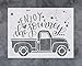 GSS Designs Enjoy The Journey Red Truck Wall Art Decor Stencil Mural Wall Word Stencil for Home Bedroom Living Room (12x16 Inch) -Reusable Template for Wall Decals (SL-040)