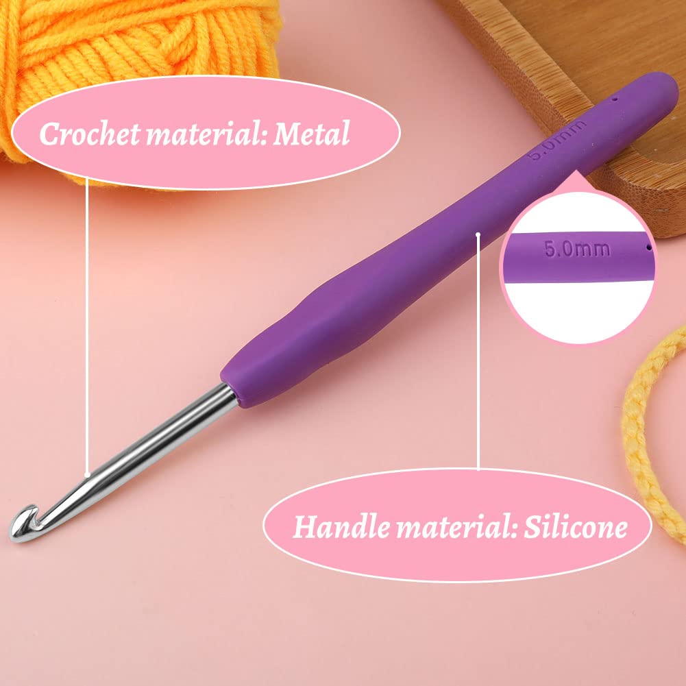 Doxiru Crochet Hooks - 5mm Aluminium with Grip -5