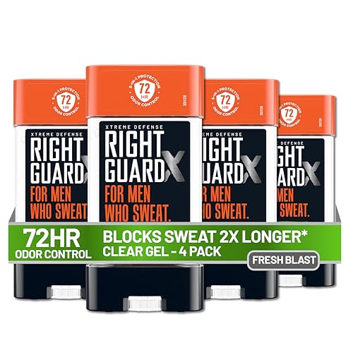 Right Guard Xtreme Defense Antiperspirant Deodorant Gel, Fresh Blast Scent - 5-in-1 Deodorant Men...