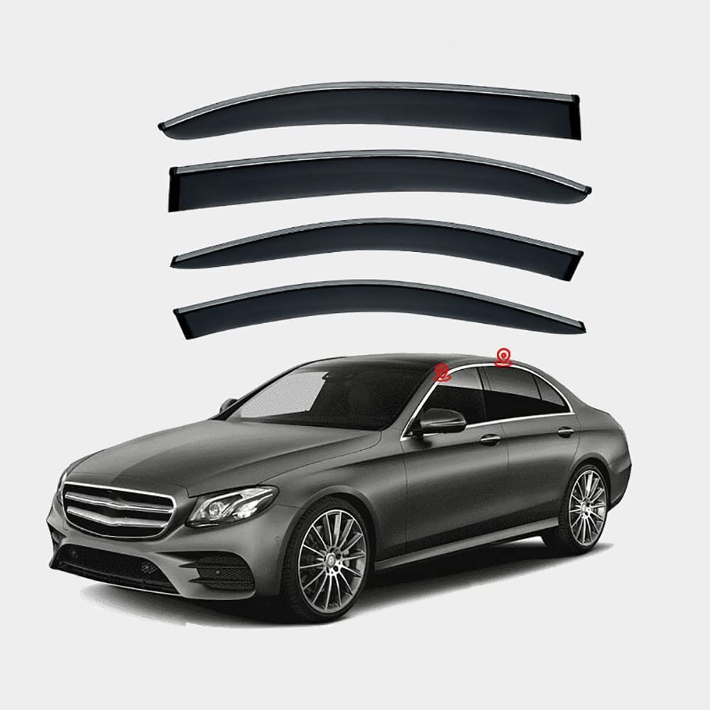 HCELET 4 pcs Car Wind Deflectors Set for Mercedes Benz E Class I MK5-W213 2017-2022, Front and Rear Trim Strips Sun Visors Wind Shield Accessories