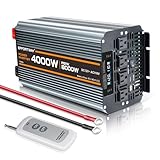 4000w Power Inverter DC 12V to AC 110V/120V Converter with 8000w Peak.Comes with LCD Display, Wireless Controller,4AC outlets 1USB.RV Inverter,Suitable for Camping,and Off-Grid Solar Inverter Systems