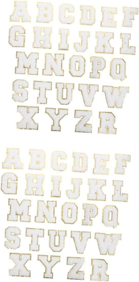 NUOBESTY 2セット り 英字刺 パッチ 接着式 縫製 パッチ 衣 帽子 バッグ 26個*2