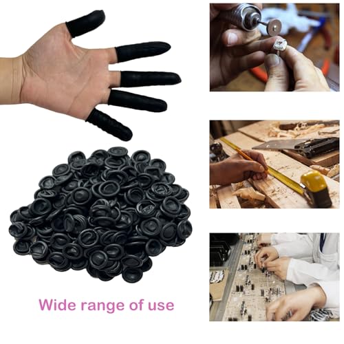 Black Latex Finger Cots (Approx 210PCS) Disposable Fingertips Protective Finger Cots for Electronic Repair, Handmade, Industrial Apply-Medium - Thumbnail 5