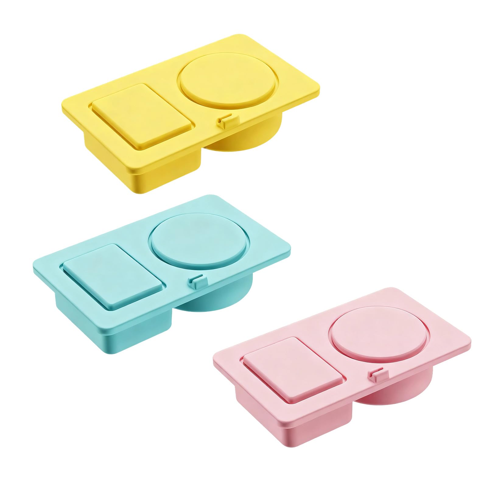 HDOYTXXM Flexible Double Chamber Sauce Container Portable Snacks Organizers Camping Lunch Case Essential Condiment Holder Silicone Double Compartment Condiment Container