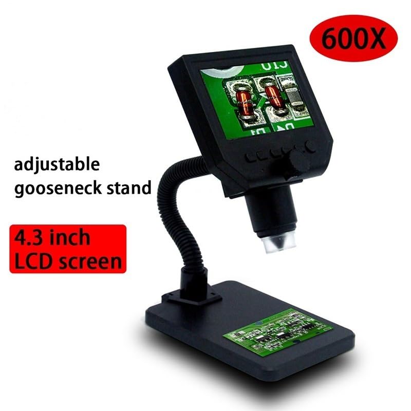 Microscope électronique 600x pour inspecter les circuits imprimés et pièces de laboratoire